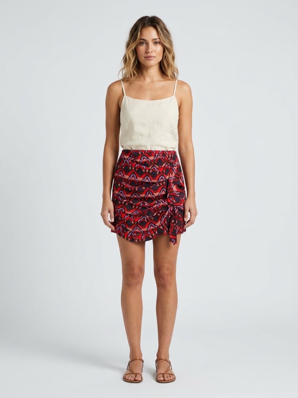 Dolan Anthropologie Left Coast Collection Ruched Ruffle Mini Skirt XS Purple Red - Picture 2 of 7